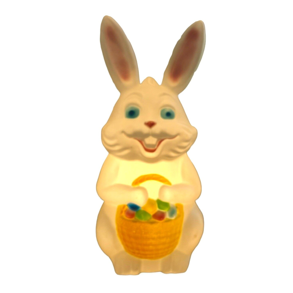Vintage 22” Empire Blow Mold Easter Bunny Rabbit Basket Light Works USA